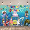 SpongeBob Party Background, Banner with Underwater Adventure Theme, Children's Party Decoration, Photography Background