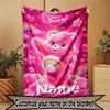 Custom Name Personalized Care Bears Print Blanket, Home Decor, Bedroom, Sofa, Camping, Couch, Gifts for Birthday ChristmasEnthusiasts