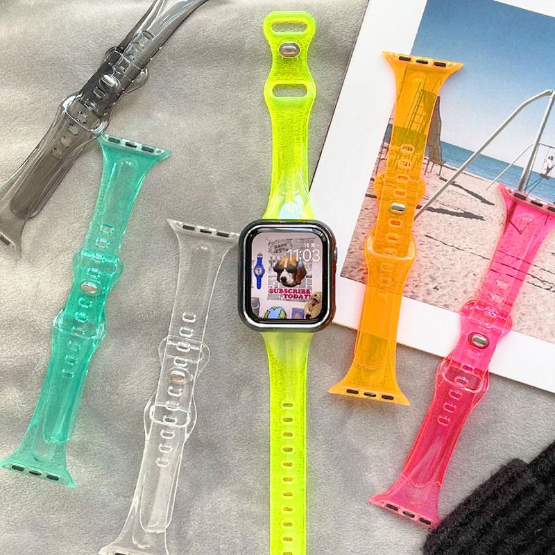 Transparent Strap For Apple Watch Band 41mm 40mm 45mm 44mm 42mm 46mm 49mm Strap For iWatch Series Ultra 3 11 10 9 8 7 6 5 4 SE 3