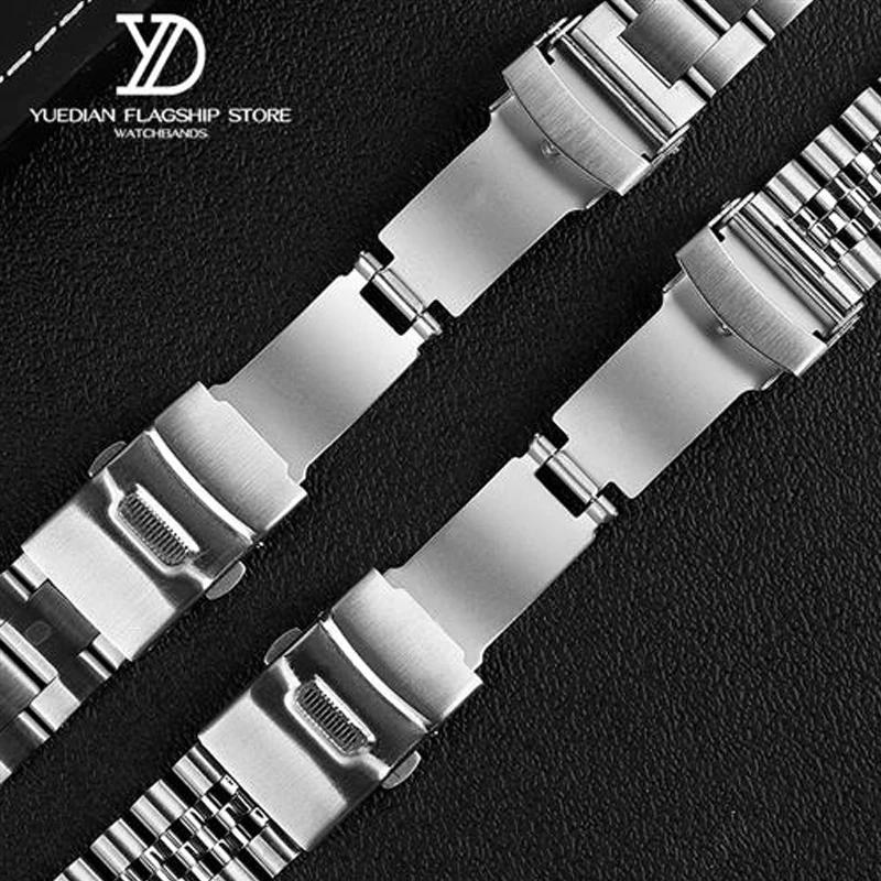 22mm Stainless Steel Strap for Casio Duro MDV-107-1A MDV-106 Marlin Men Diving Curved End Solid Metal Watch Bracelet Band Belt