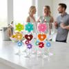 12 Stück Herzblumen Getränkemarker - Niedliche Silikon-Wein-Glas-Anhänger, Party- und Hochzeitsbecher-Identifikationsanhänger für Champagnergläser