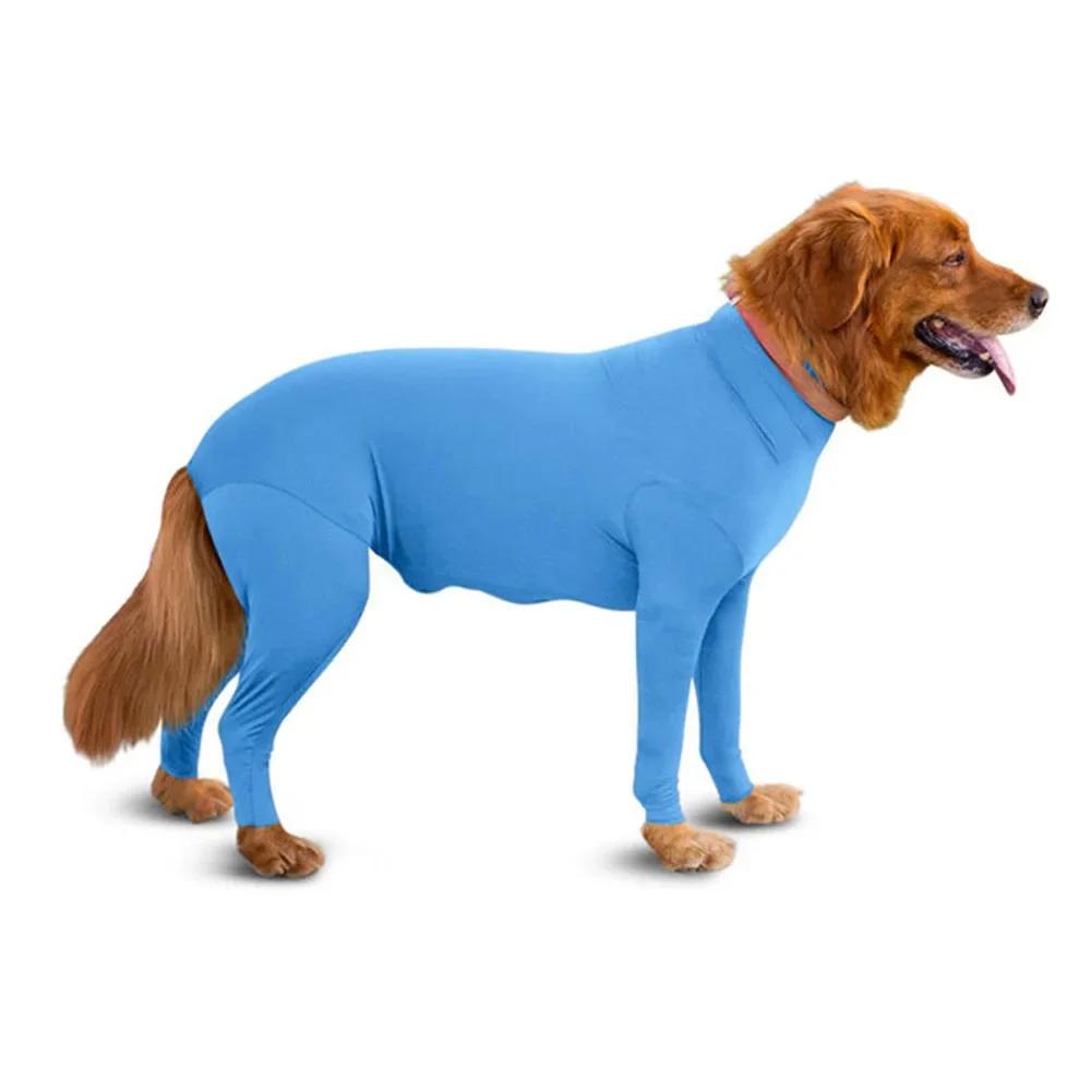 

Pet Dog Onesie Clothes Anxiety Calming Shirt for Medium Large Dogs 4-leg Dog Jumpsuit Prevent Shedding Hair Surgery Recovery S синій