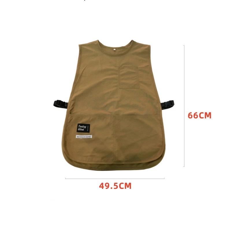 Șorț impermeabil și rezistent la pete, culoare solidă, stil vestă din nailon, șorț de înfrumusețare cu mâneci, purtat de bucătari și chelneri