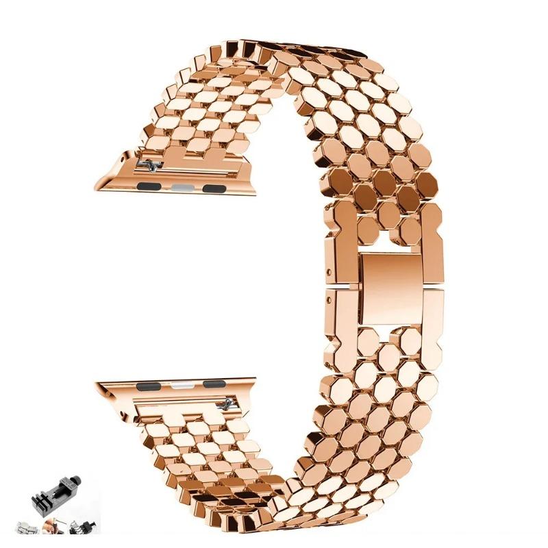 

Ремешок из нержавеющей стали для Apple Watch 10 9 8 7 42 мм 46 41 мм 45 Ultra 2 49 мм 40 44 мм браслет для IWatch 6 5 4 SE 38 мм 44mm