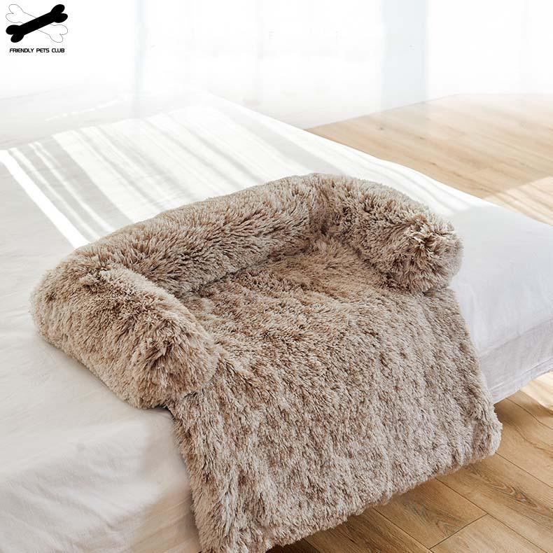 Soft Plush Dog Mat Sofa Pet Couch Mat for Dogs Plush Cushion Furniture Protector Pet Cover Removable Dog Blanket with Zipper