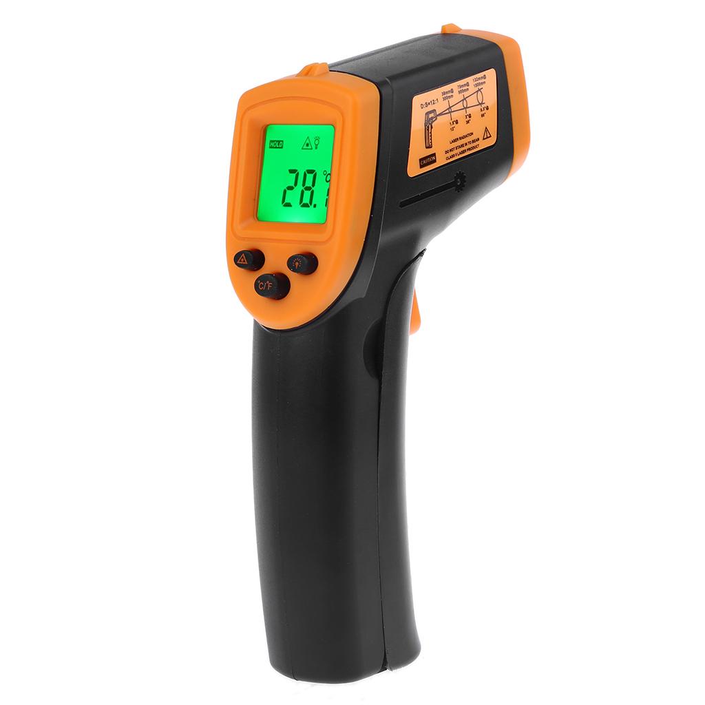 HW600 Non-Contact Industrial Infrared Thermometer Useful IR High Temperature Gun -50~600℃/ -58~1122℉ LCD Laser-Pointer