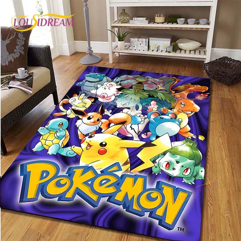 Pikachu Anime Pokemon Carpet Kids Carpets Living Room Tea Table Mats Bedroom Rug Washable Floor Mats Household Area Mat Dinosaur Rug