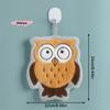 M-Cute Owl Coral Fleece Wall-Mounted Hand Towel, Super Absorbent & Quick-Dry Hanging Kitchen Bath Towel With Hanging Loop