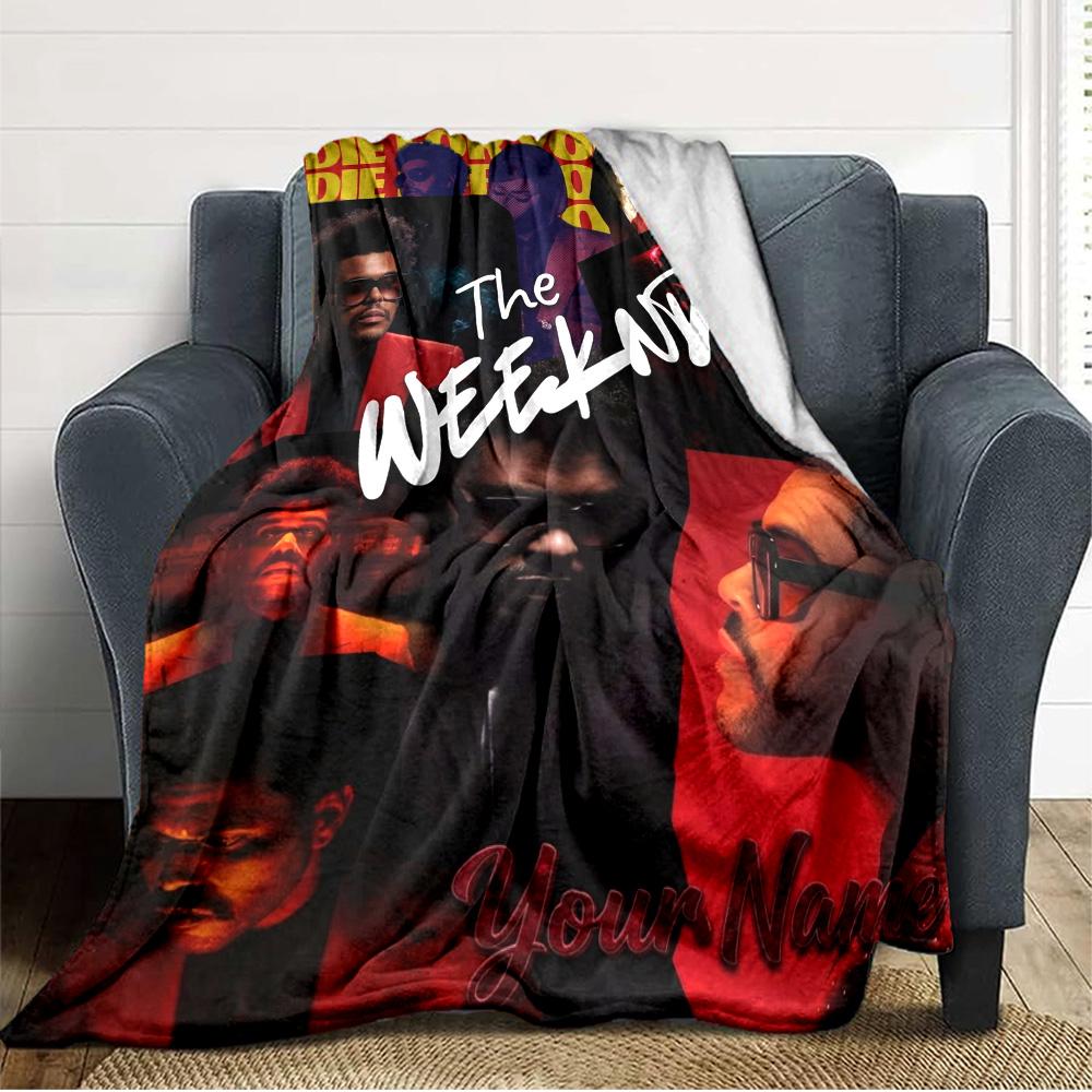 Name Custom The Weekend Print Flannel Blanket High Quality Warm Comfortable Cover for All Seasons Perfect for Gifts Home Decor