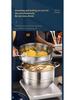 11-Piece Stainless Steel Soup and Steamer Pot Set, Large Sizes 28-36cm for Export Kitchen Cooking