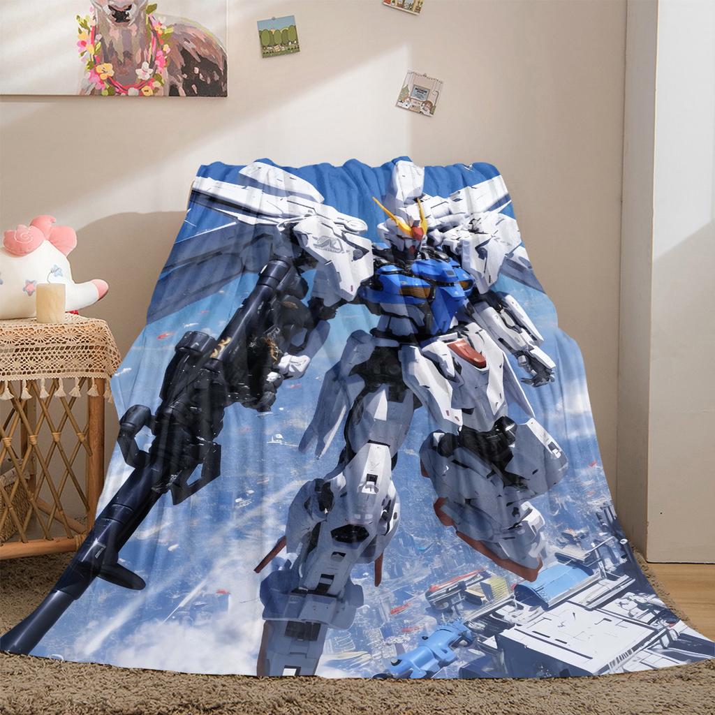 Gundam Series Soft Flannel Blanket Lightweight Cozy Microfiber Blanket for Couch Bed Machine Washable LXR102