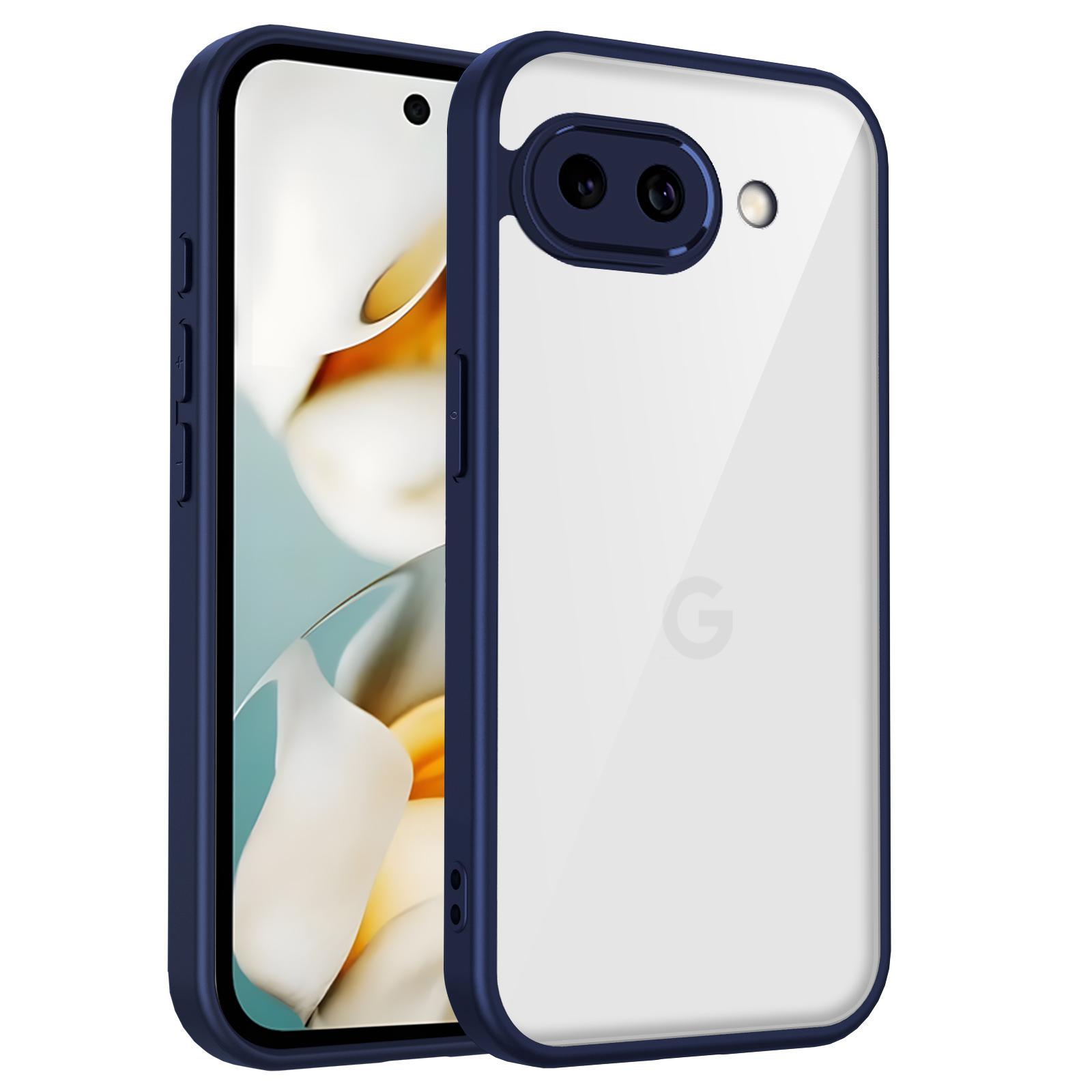 

For Google Pixel 9A Case Air Cushion Shockproof Silicone Bumper Clear Matte Back Cover Hard Phone Case for Google Pixel 9A G3Y12 Pc + tpu&Google Pixel 9a синій