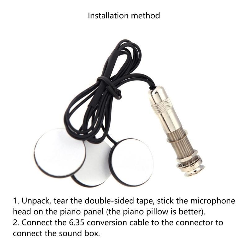 Acoustic Guitar Passive Pickup Stable Contact Microphone Transducer Self Adhesive Piezo Pickups for Violin Ukulele Banjo