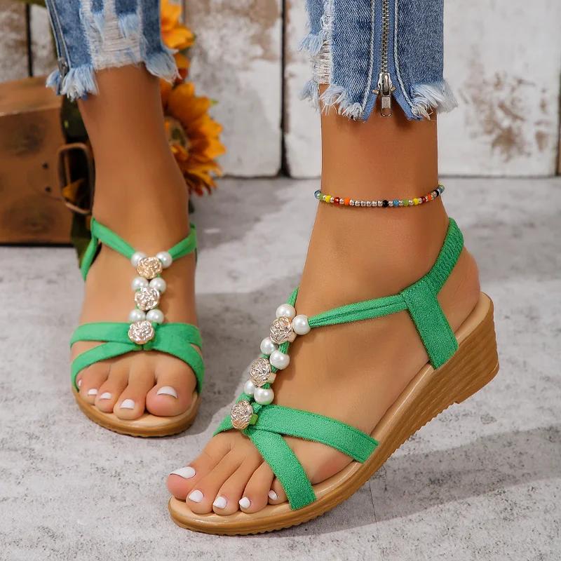 Fashion Chunky Platform Women Sandals New Peep Toe Solid Color Wedge Ankle Buckle Non Slip Gladiator Shoes Woman Sandalias Mujer