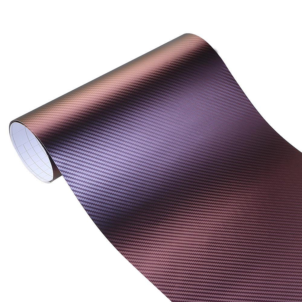 

30*100cm 3D Carbon Chameleon Fiber Vinyl Wraping Film Sticker Car Foil Decals with Air Release Bubbles Free Auto Accessories Purple to blue 9084