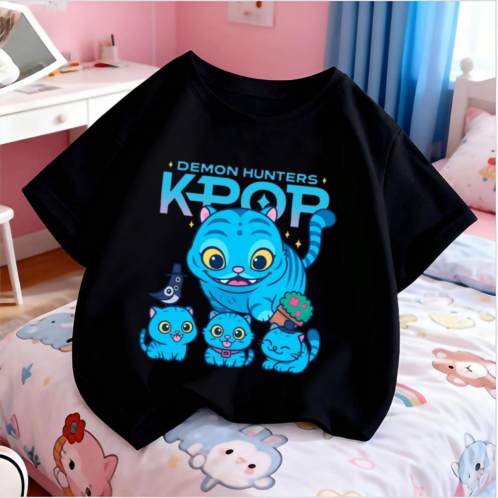 Kpop Dämonenjäger Kinder 3D-gedruckt Lässig Kurzarm Modisch Personalisiert Sommer Bequem Weich Kinder T-Shirt