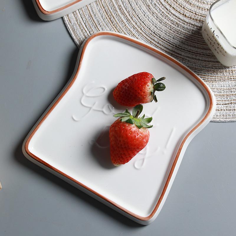 Amazon European Plate Simple Ceramic Small Bread Plate Creative Toast Plate Home Dessert Cake Dish