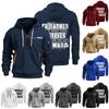 Men's Printed Sweatshirt Hoodie Zipper Arm Pocket Cardigan Men's Sports Large Size Casual Hoodie