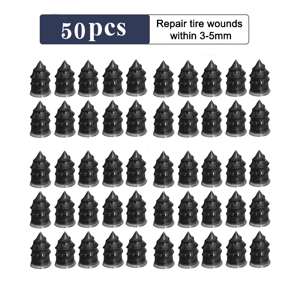 50PCS Auto Vacuum Tire Repair Nails Wholesale Tyre Repair Tools for Moto Bike Tire Repair Nail Kit Puncture Tyre Rubber Nails