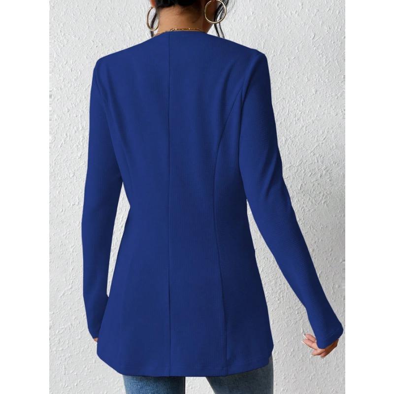 DAFIFY Women's Fashion Casual Solid Color Print Autumn Winter Long Sleeve Jackets & Coats