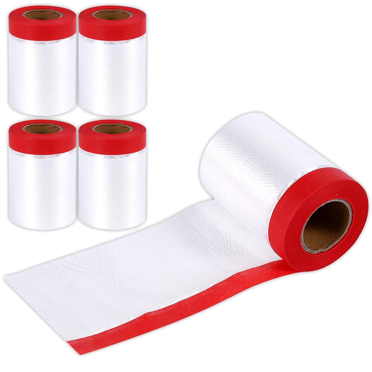 Rimikuru Thick Masking Sheet with Masking Thick for and Transparent Vinyl Masking Tape Wide x 24m Tape, 5-Piece Set, Roll, Cars, Paint, Walls, (550mm