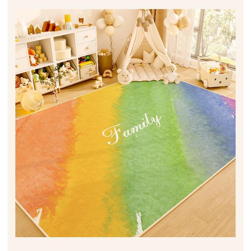 Bunter Großer Teppich Kinder Klettermatte Spielen mit Spielzeug Warmer Teppich Wohnzimmer Schlafzimmer Kindertagesstätte Dekoration Anti-Rutsch-Matte