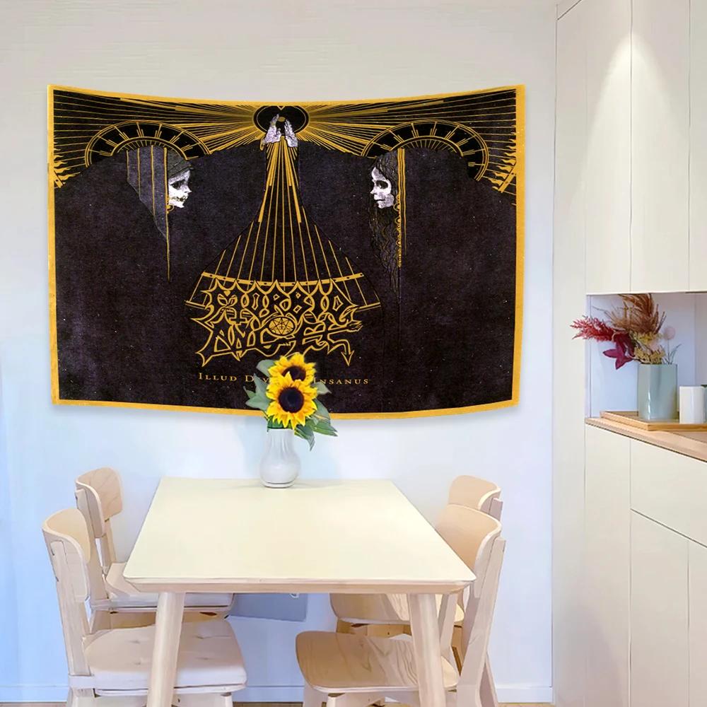 MMorbid Angels Heavy Rock Band Tapestry Polyester Digital Printing Background For Bedroom Wall Art Out Door Flag Concert Banner