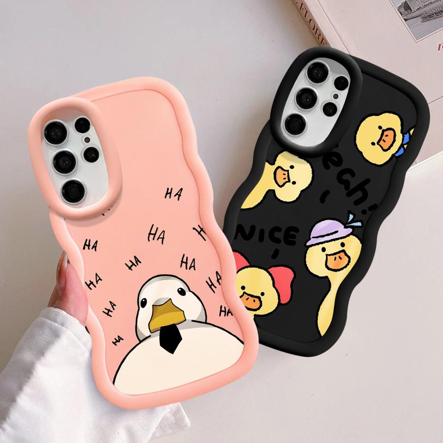 Soft Phone Cover Case for Samsung Galaxy S22 Ultra A26 S20 FE S23 Plus S25 S21 S24 A25 A35 A34 A24 A55 A54 A36 Cartoon Duck