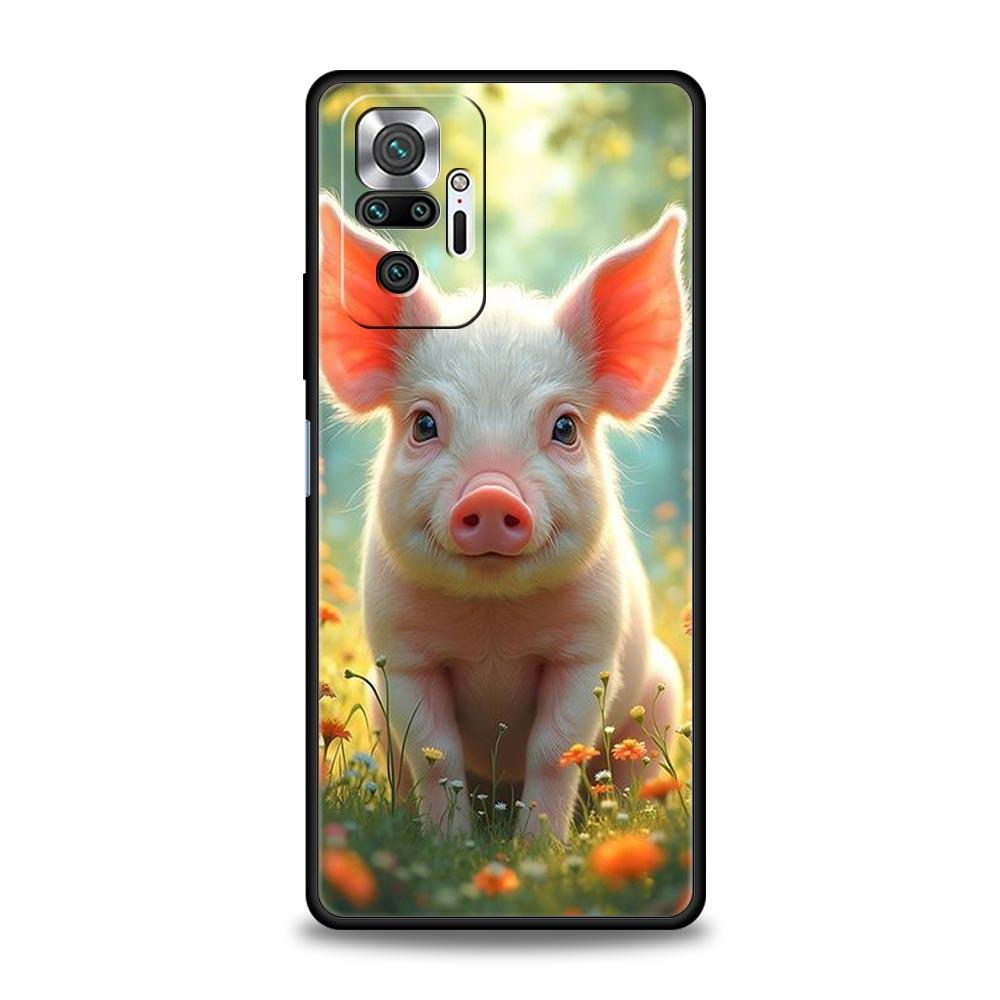 Funda Protectora de Cerdo Bonito para Teléfono para Redmi 14C 10C Note 15 14 13 12 10 11 K40 Pro Plus 5G Carcasa Suave de TPU Antigolpes Fundas Capas Bolsas
