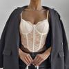 Schmal geschnittenes Spitzen-Camisole Ärmellose Crop Tops Mode Spitzenkorsett Reisen