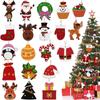 20/40PCS Wooden Christmas Tree Decoration Santa Claus Snowman Xmas Hanging Pendants DIY Mini Hanging Accessories