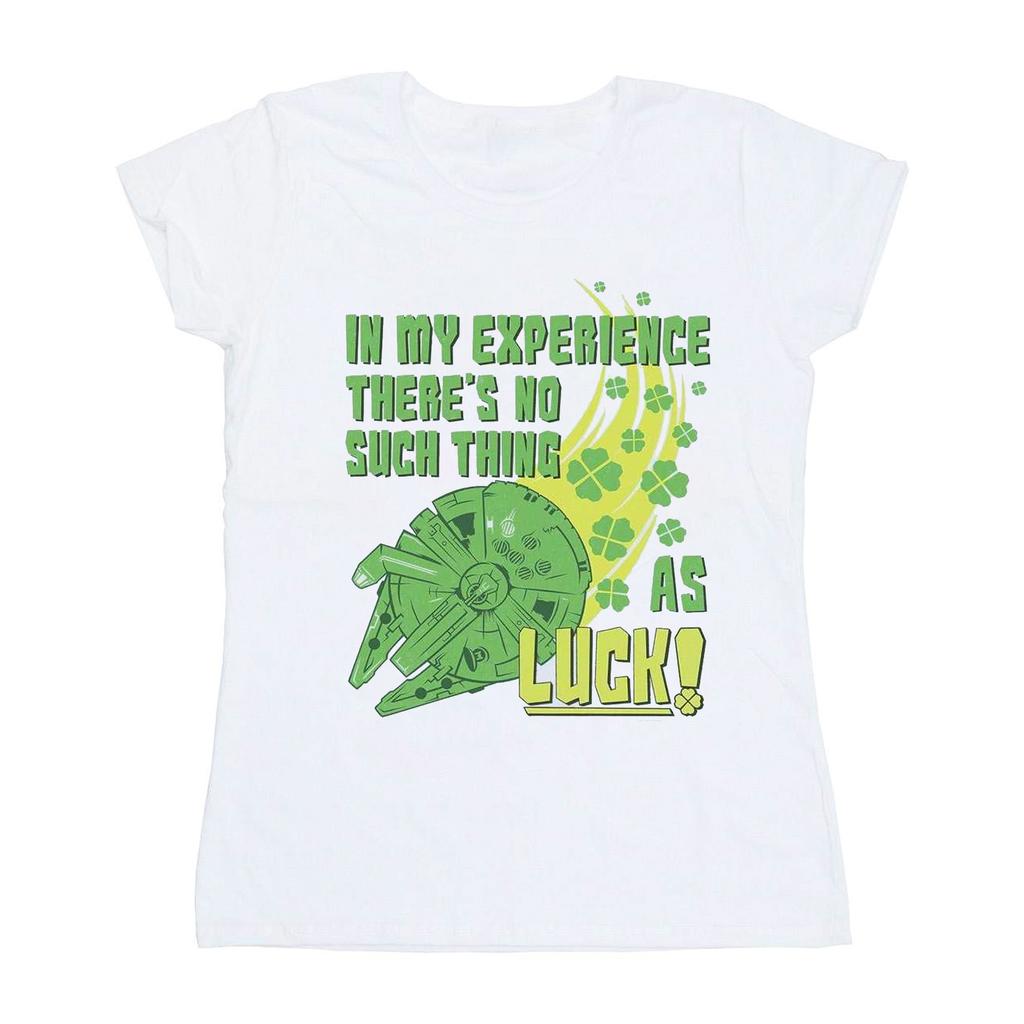 Star Wars Womens/Ladies Millennium Falcon Shamrock Luck Cotton T-Shirt