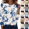 Long Sleeve Shirts For Women Cute Print Graphic Tees Blouses Casual Plus Size Basic Tops Pullover