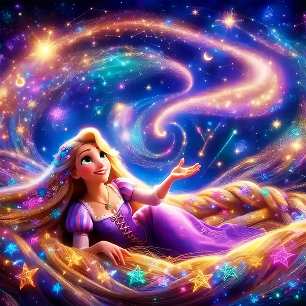 Disney Princess Starry Sky Collection 5D Diamond Painting Full of Diamonds DIY Handmade Diamond Painting Fantasy Cartoon Decoration Painting Kit