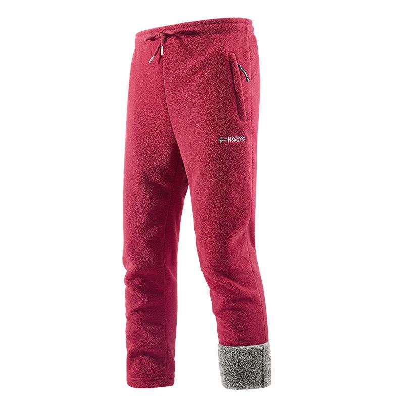 Global Finds Heren Sherpa Fleece Lamswol Broek 2025 - Verdikt voor Herfst/Winter M rood