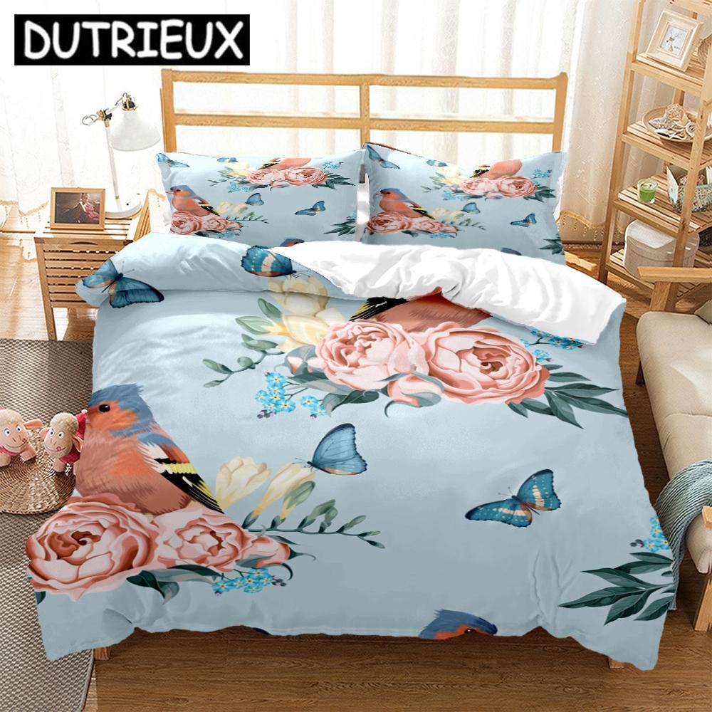 Rose Flower Art Print Three Piece Bedding Set Fashion Article Children Or Adults For Beds Quilt Covers Pillowcases Bedding Set