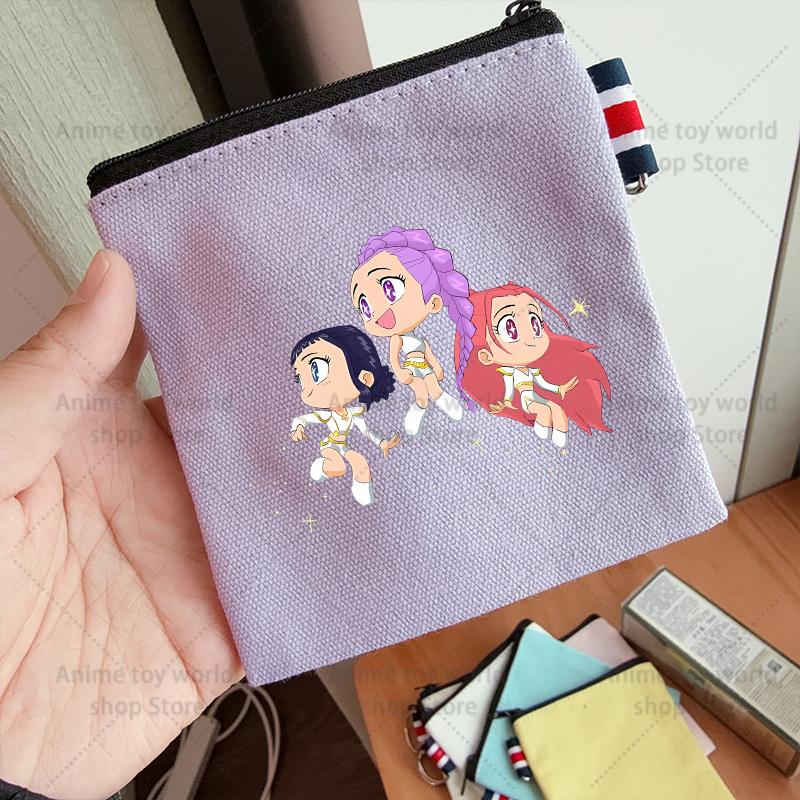 KPop Demon Hunters Makeup Bag Women Cute Anime Canvas Multicolored Pencil Case Zipper Hand-carried Finishing Storage Bags Gift
