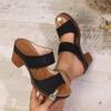 Fashion Women Summer Lightweight Hollow Sandals High Heels New Dress Chunky Open Toe Slippers Female  Design Brand Slingback Zapatos