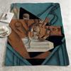 Art JJuan Griss Throw Warm Soft Flannel Blanket Multiuse for Sofa Bed Camping Travel Nap
