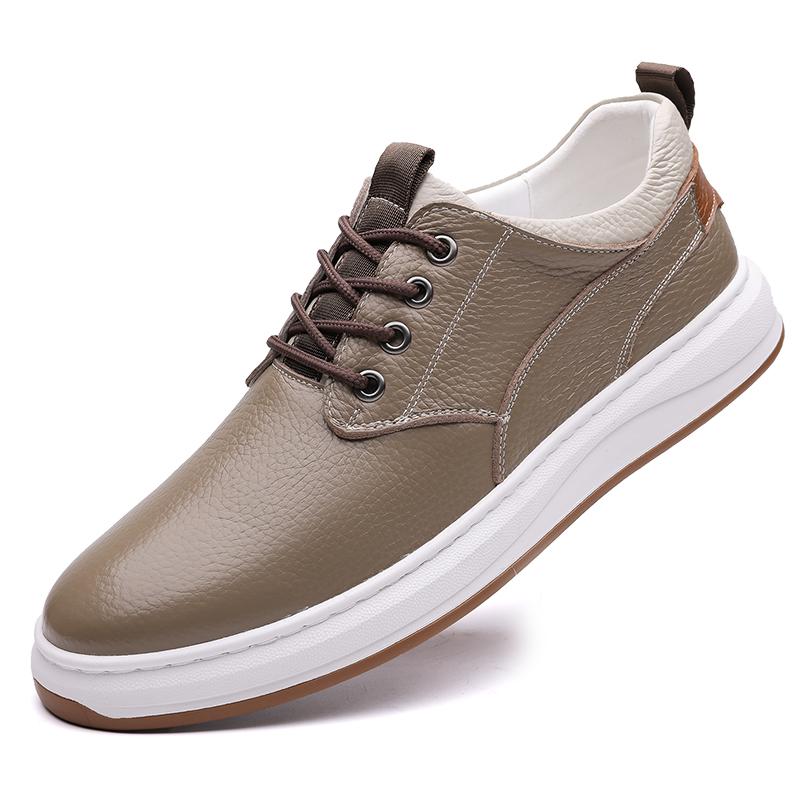 

Fashion Trendy Brand Men s Leather Casual Shoes Outdoor Oxford Shoes Simple Versatile Men s Business Work Shoes Commuting Daily 44 хаки