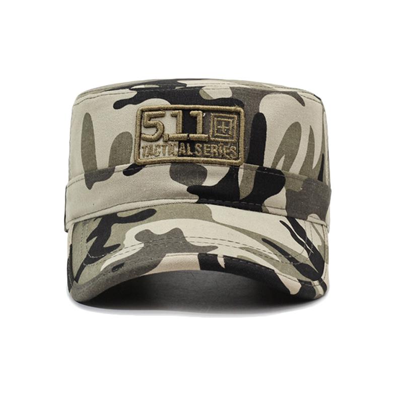 Vår Höst Herr Flat Top Hatt Kamouflage Utomhus Sportkeps Broderad Bokstav Solskyddshatt
