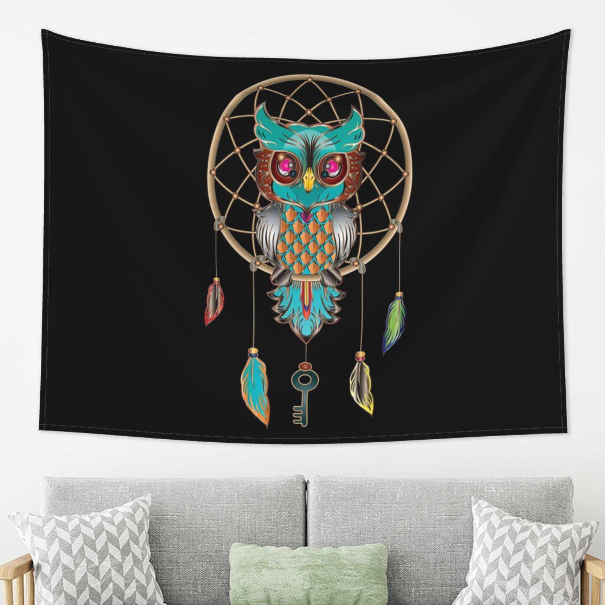 

Native Mandala Owl American Tapestry Decoration Art Aesthetic Tapestries for Living Room Bedroom Home Wall Cloth Wall Hanging 74x94cm(29x37in)
