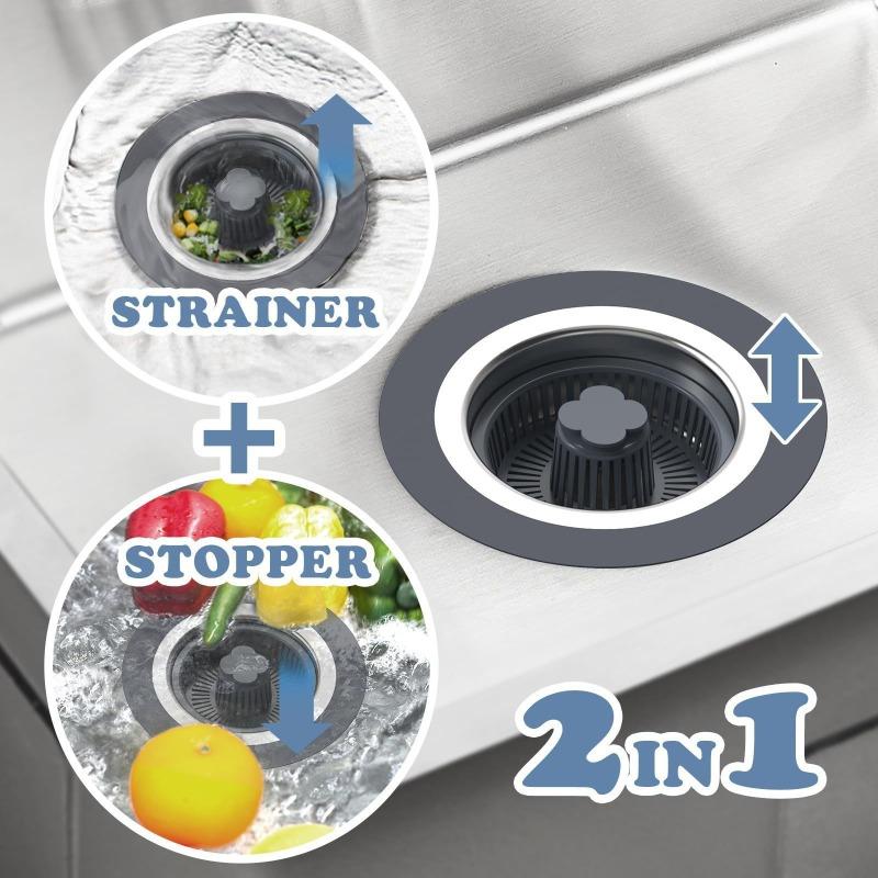 1pcs Stainless Steel Filter Screen Bounce Core Universal Press Type Sink Kitchen Sink Vegetable Washing Basin