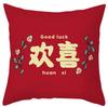 Modern Chinese Wedding Pillow Short Plush Double-sided Wedding Sofa Cushion Cover Wedding Room Red Festive Pillow