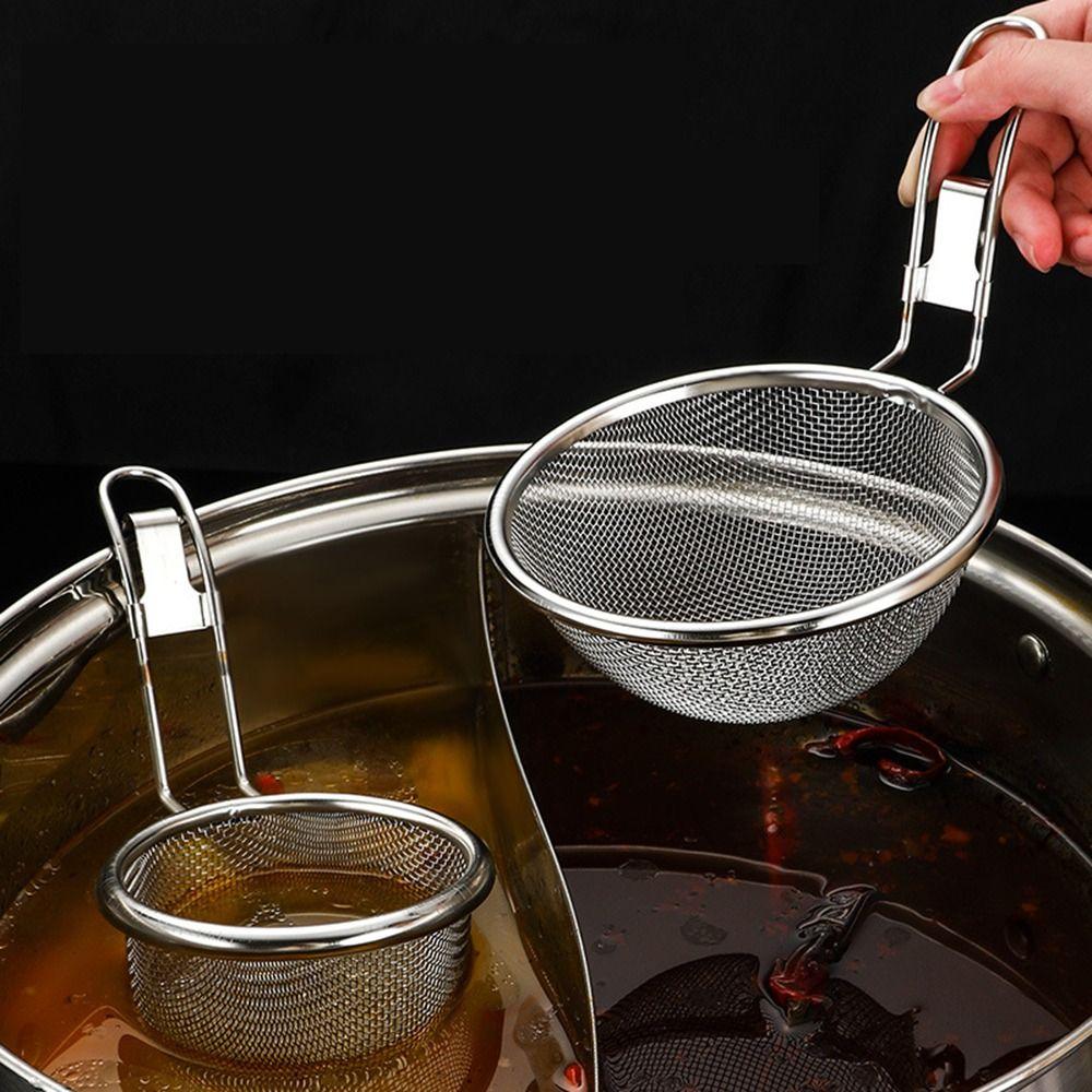 Cooking Utensils Pasta Boil Basket Reusable Hot Pot Colander Mesh Strainer Spoon Kitchen Tableware