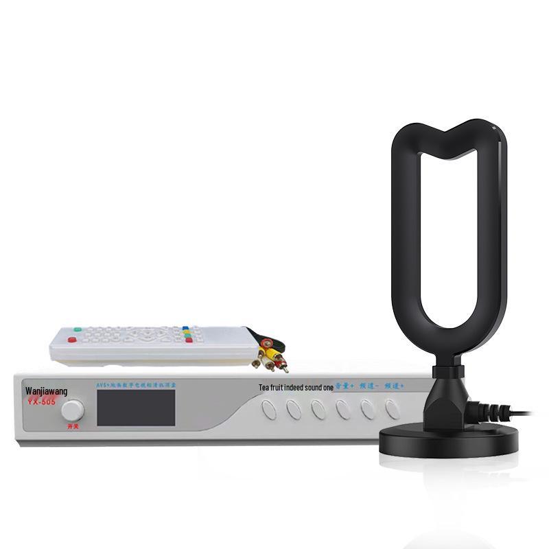 HD Indoor/Outdoor TV Antenna with DTMB Signal Reception and Set-Top Box Receiver