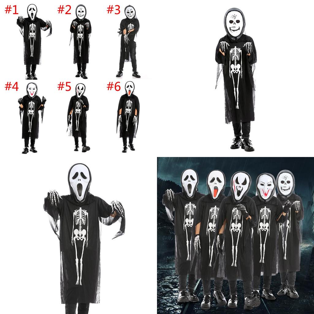 Premium Quality Cosplay Disfraces Adult Kids Halloween Costume With Skull Skeleton Design