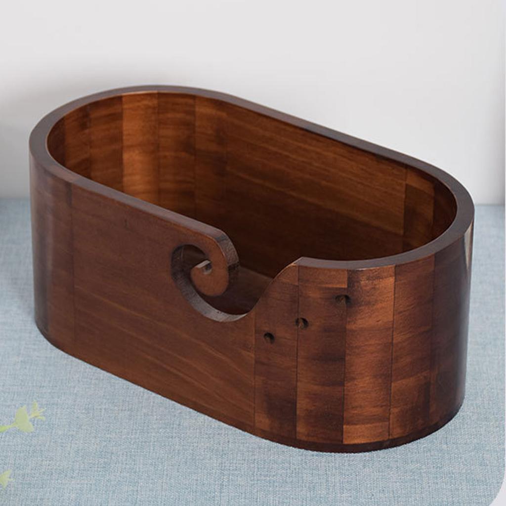 Garnschale aus Holz, Strickschale, Strickwollhalter, Strickwoll-Organizer mit geschnitzten Löchern zum Häkeln und Stricken