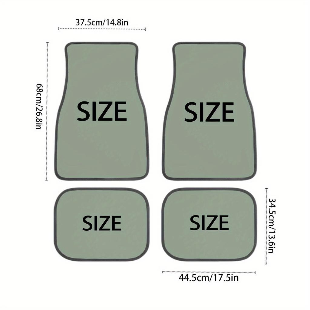 4pcs Purple Blue Butterfly Print Car Floor Mats | Durable Waterproof Universal Fit Automotive Carpet Set for Women, Interior Car Care, Decorative Mats