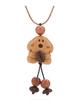 Wooden Coffee Bean Puppy Pendant Necklace - Light Luxury Accessory for Women